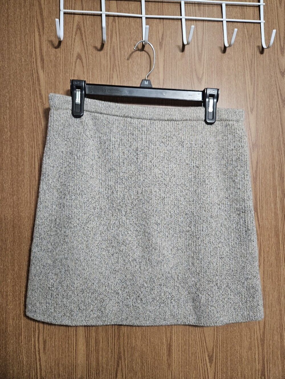 Zara Basic Wool Blend Knit Mini Skirt Mid Rise Tan Size Large Preppy Chic!